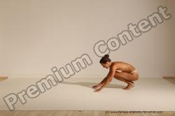 Nude Gymnastic poses Woman White Moving poses Slim long brown Dynamic poses Pinup